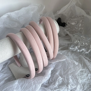 Serre-têtes rembourrés en velours rose pour femmes, accessoires de cheveux doux et élégants