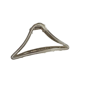 Elegant gold alloy shark hair claw with sparkling rhinestones in a geometric triangle design