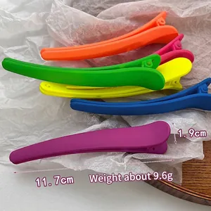 Set of large colorful matte hair clips for women in vibrant candy colors, 11.7cm long