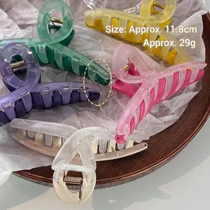 Lot de pinces à cheveux colorées transparentes en résine brillante pour femmes