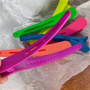 Matte alligator hair clips set in candy colors with non-slip grip for styling