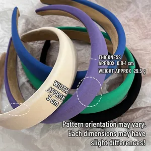 French sponge headband in various colors with textured fabric and 3cm width