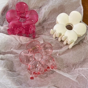 Elegant Acrylic Flower Hair Claw Clip Sweet Korean Style Shark Clip Non-Slip Bath Hair Jaw For Women Girls Headwear