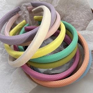 Serre-tête Rembourré à Côtes Doux Série Creamy Tissu Sergé Pour Femmes Accessoire de Cheveux en Éponge Épaisse