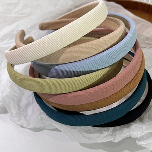 Serre-tête Doux Recouvert de Tissu de Style Français Pour Femmes Filles Rétro Couleur Unie Fin Cerceau à Cheveux Pour Le Lavage Quotidien Accessoires