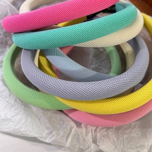 Serre-tête Rembourré en Éponge Fait à la Main pour Femmes Tissu Texture Gaufre Couleur Macaron Serre-tête Épaissi Accessoire Cheveux Mode