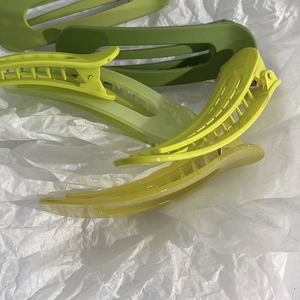 Barrettes à cheveux bec de canard série vert et jaune avec design creux multicouche