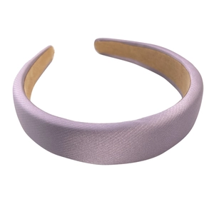 Padded lavender sponge headband with diagonal twill fabric for a high cranial top effect