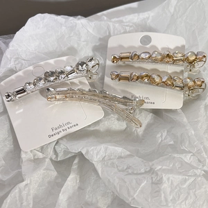 Elegante fermaglio per capelli stile coreano con cristalli geometrici e strass luccicanti