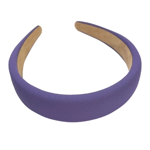 French sponge headband in periwinkle blue solid color for women with non-slip interior