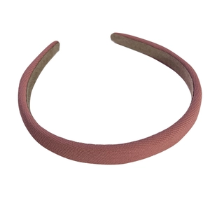 Serre-tête en tissu rose avec texture côtelée et doublure antidérapante pour femme