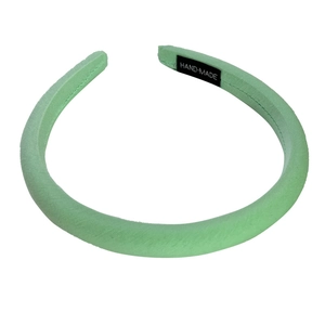 Serre-tête rembourré vert menthe chic avec étiquette fait main pour un look volumineux