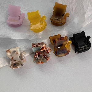 Mini Pince à Cheveux en Forme de Chat Acétate Motif Marbre Écaille de Tortue Petite Pince Latérale pour Femmes Filles Accessoire