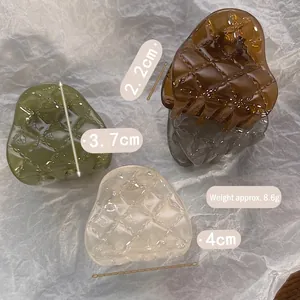 Lot de pinces à cheveux style français avec motif quadrillé en vert, ambre et blanc crème