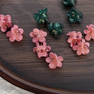 Dolci Mini Mollette per Capelli a Fiore in Resina Acrilica con Strass Piccole Clip per Frangia per Donna Ragazza Accessori per Capelli