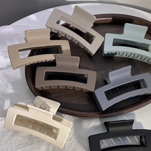 Large Rectangle Hair Claw Clips Matte Nonslip Hollow Geometric Hair Jaw Clips French Style Hair Accessories For Women Thick Hair