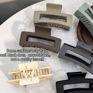 Elegant matte rectangle hair claw clips in Morandi colors for women thick hair