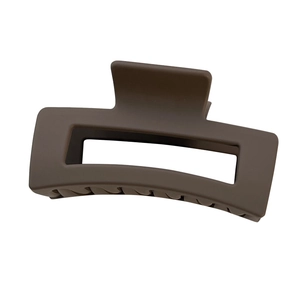 French style matte brown rectangular hollow hair claw clip for elegant hairstyles