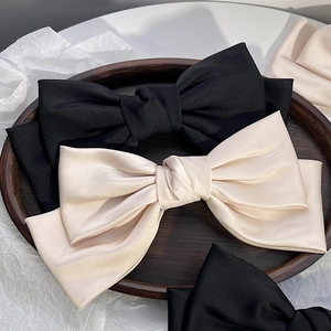 Fermaglio per Capelli con Fiocco in Raso Gigante Rétro Francese Elegante Molla a Nastro Accessori per Capelli Donna Festa