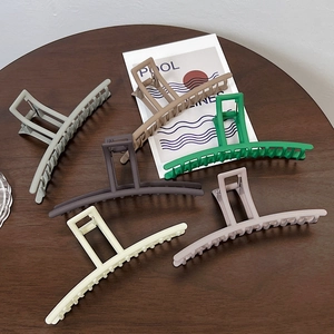 Set of 6 large matte shark hair clips in various Morandi colors for women