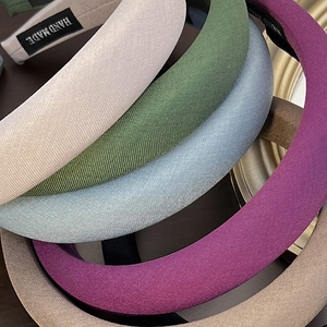 Retro padded sponge headbands in various colors with elegant twill fabric texture