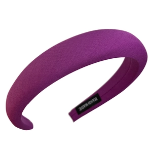 Deep purple padded headband with thick sponge design and handmade texture for hair styling