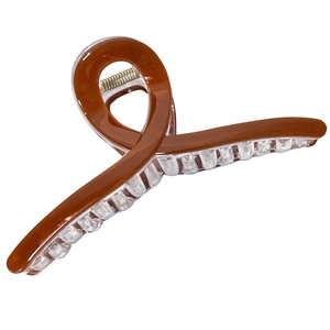 Grande molletta per capelli da 13cm ambra e trasparente per acconciature folte
