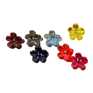 7-piece set of mini transparent flower hair clips in various colors for women and girls