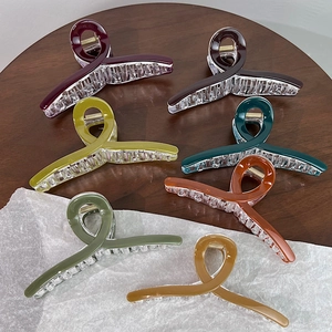 Grande Pinza a Molla per Capelli Donna Design a Spirale Elegante Tinta Unita Opaca Lucida Presa Forte Accessorio Capelli