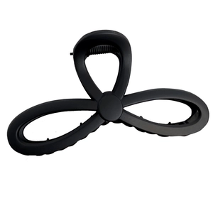 French style matte black hollow bow claw clip for elegant women hair styling