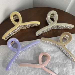 Set of five 13cm large matte shark hair clips in assorted colors for thick hair