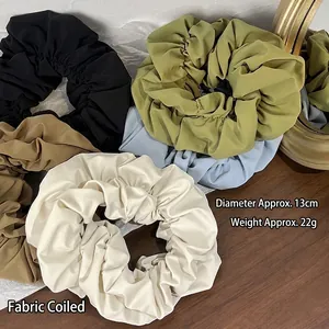 French style 13cm oversized fabric scrunchies in assorted colors for elegant ponytails