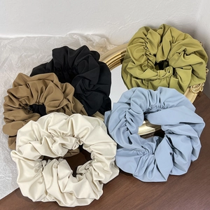 French Style Oversized Pleated Fabric Hair Scrunchies For Women Handmade Ponytail Holder Minimalist Elegant Hair Accessories