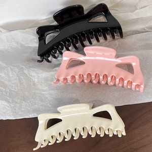 French Elegant Large Hair Claw Clip Minimalist Acrylic Butterfly Shark Clip For Women Girls Thick Hair Accessories