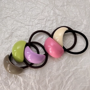 Dolci Elastici per Capelli in Resina Ovale Stile Francese Donna Colori Macaron Dopamina Supporto per Coda di Cavallo Moda Accessori