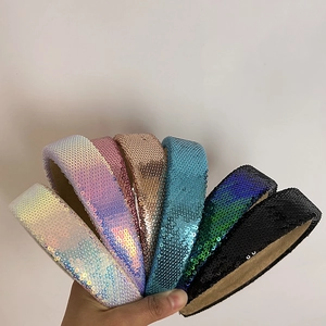 Wide Padded Sponge Sequin Headband For Women Sparkly Hairband High Top Fashion Headwear Party Hair Accessories