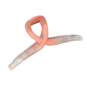 Grande molletta per capelli con sfumatura rosa caramella in elegante design a nastro