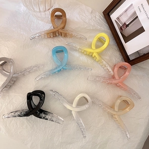 Pinza per Capelli Grande da Donna in Plastica Torsione a Croce Sfumata Trasparente Colori Caramella Accessori per Capelli Spessi