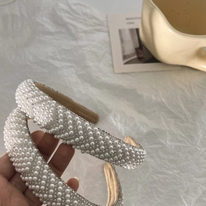 Eleganter Französischer Retro Gepolsterter Haarreif Mit Imitierten Künstliche Perlen Und Strass Luxus Handgefertigter Haarschmuck Für Damen Hochzeit Party