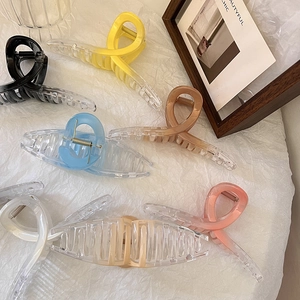 Set di grandi fermagli per capelli sfumati in resina trasparente con molla in metallo