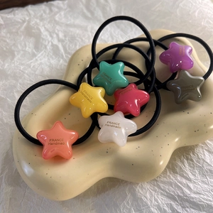 Élastique à Cheveux Étoile en Acrylique Doux Mignon Couleur Bonbon Pentagramme Bandeau Élastique Accessoires Cheveux Pour Femmes Filles