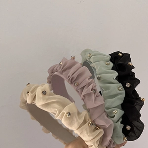 Cerchietto Per Capelli Pieghettato Con Strass In Stile Francese Da Donna Elegante Cerchietto In Stoffa Retrò Accessori Per Capelli