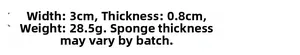 Detail showing sponge headband specifications with 3cm width and 0.8cm thickness