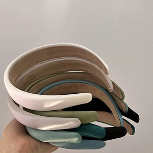 French style padded satin headbands in multiple solid colors for high volume hair look