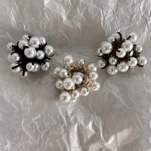 Elegant Imitation Artificial Pearl Cluster Scrunchies High Elastic Hair Ties For Women Ponytail Bun Hair Accessories For Daily Dating