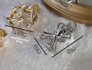 Pince à cheveux araignée en or et argent avec dimensions et poids de l'accessoire