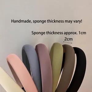 Thick padded sponge headbands in multi-color Morandi fabric, stylish French minimalist hair accessories