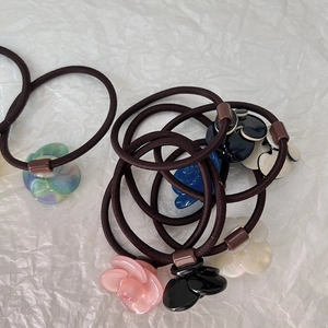 Elastici per capelli stile francese con ciondoli a fiore perlato in vari colori vivaci