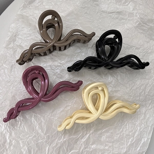 Grande Pince à Cheveux en Acrylique Nacré Forme de Vague Style Français Antidérapante pour Femme Accessoire de Coiffure