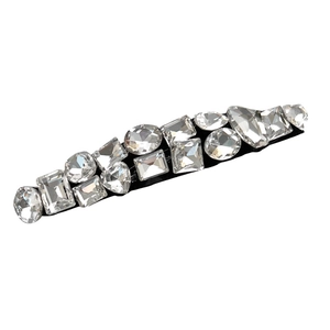 Barrette à cheveux élégante en cristal scintillant avec strass de formes variées pour femme